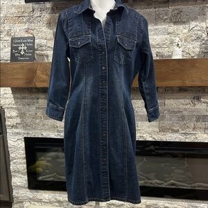 Old Navy Dark Blue Denim Long Sleeve Dress size 10